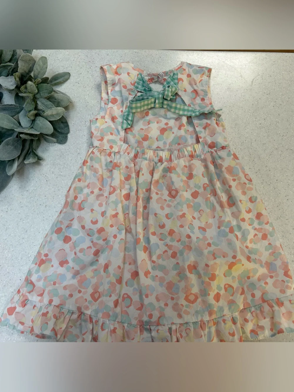 Stitchy Fish Girls Floral Tiered Dress Pink Green Size 4T